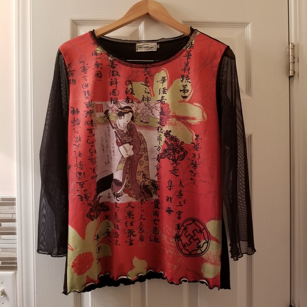 Sheer half sleeve top